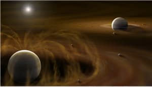 Simulación de discos circumplanetarios de Júpiter y Saturno con diferencias en su estructura magnética