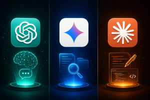 ChatGPT, Gemini y Claude en una comparativa visual de inteligencia artificial.