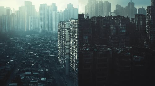Contraste entre sectores económicos con desigualdades marcadas.