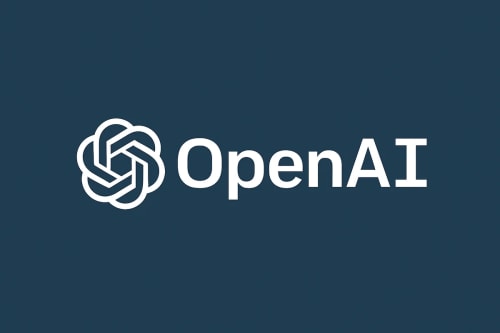 Logotipo de OpenAI en fondo azul