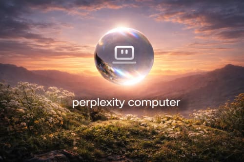 Logo y texto “perplexity computer”