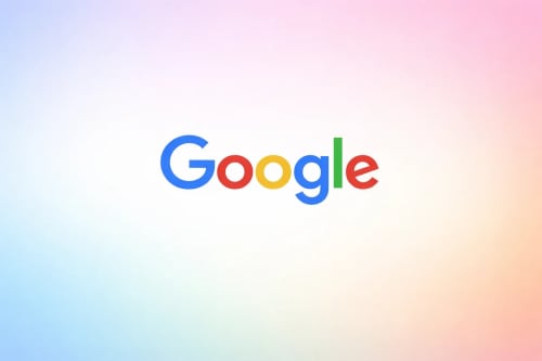 Logo de Google sobre fondo degradado suave