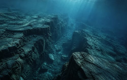 Fondo marino fracturado bajo el Pacífico