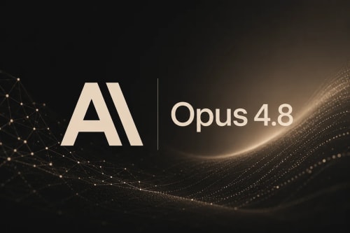 Claude Opus 4.8 con diseño tecnológico inspirado en la inteligencia artificial