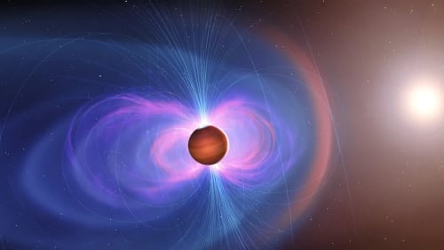 Campo magnético alrededor de un exoplaneta Júpiter caliente