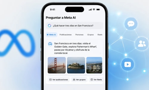 Teléfono con buscador de Meta AI en español