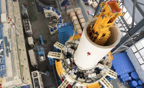 Perforadora vertical Gangtie Jiliang usada en minería profunda en China