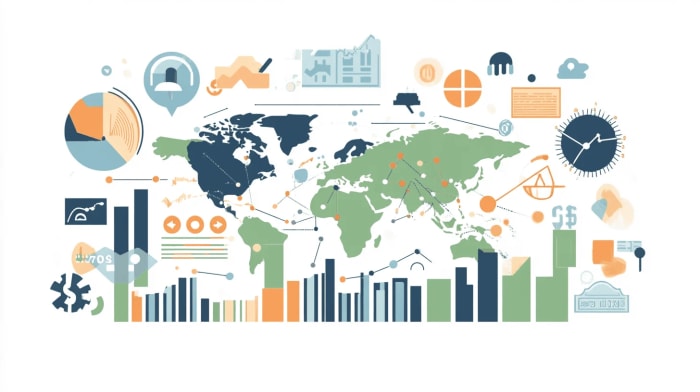 Gráfico mundial que ilustra las principales variables macroeconómicas a nivel global.