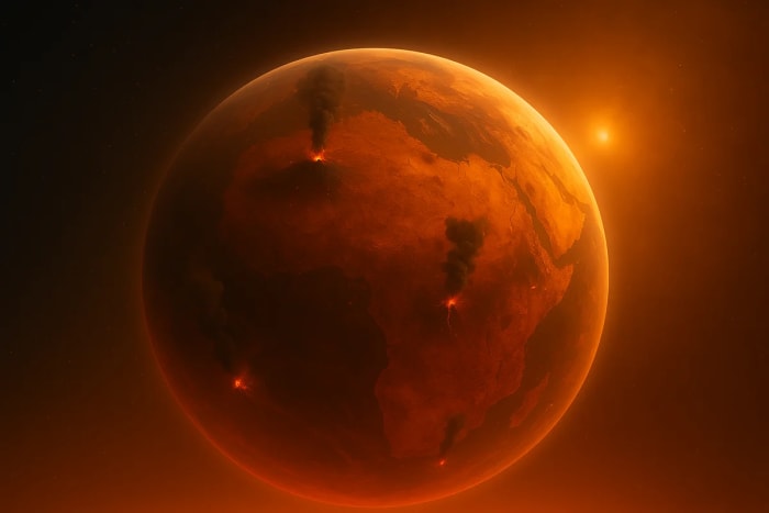 Paisaje extremo de la Tierra futura