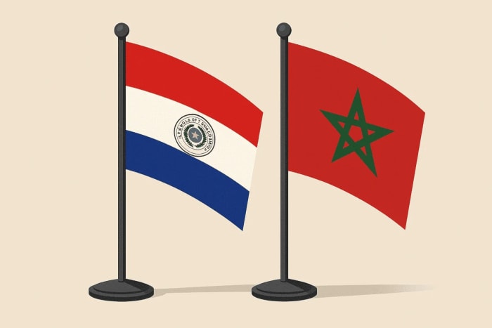 Ilustración con las banderas de Paraguay y Marruecos