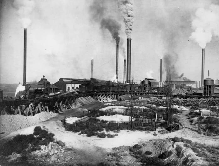 Planta industrial de US Mining and Smelting Co. en Midvale, Utah, a comienzos del siglo XX
