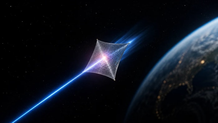 Microestructura impulsada por un láser en el espacio