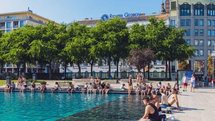 Piscina urbana en Budapest, Hungría