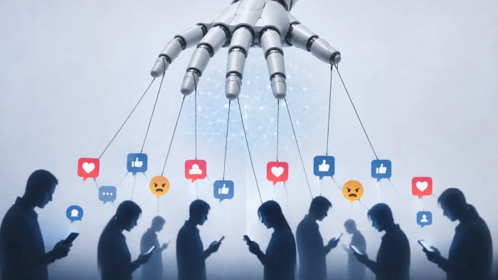 Mano robótica controla a usuarios de redes sociales