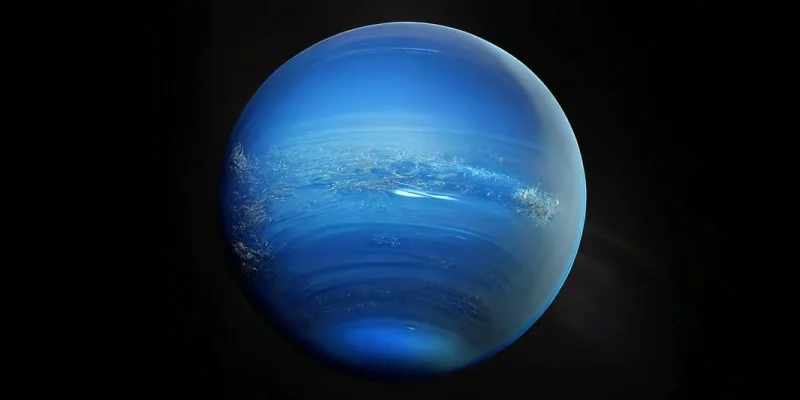 Imagen de Neptuno, mostrando su característico color azul intenso