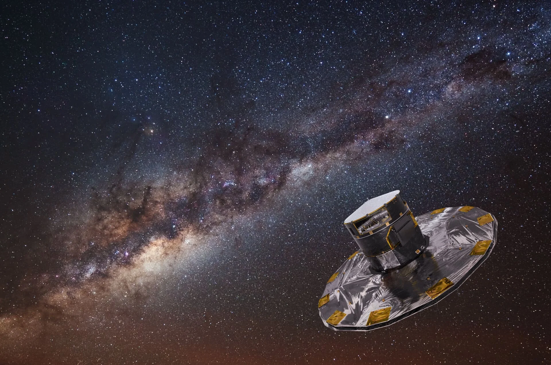 Imagen del telescopio espacial Gaia, diseñado para mapear más de mil millones de estrellas en la Vía Láctea.