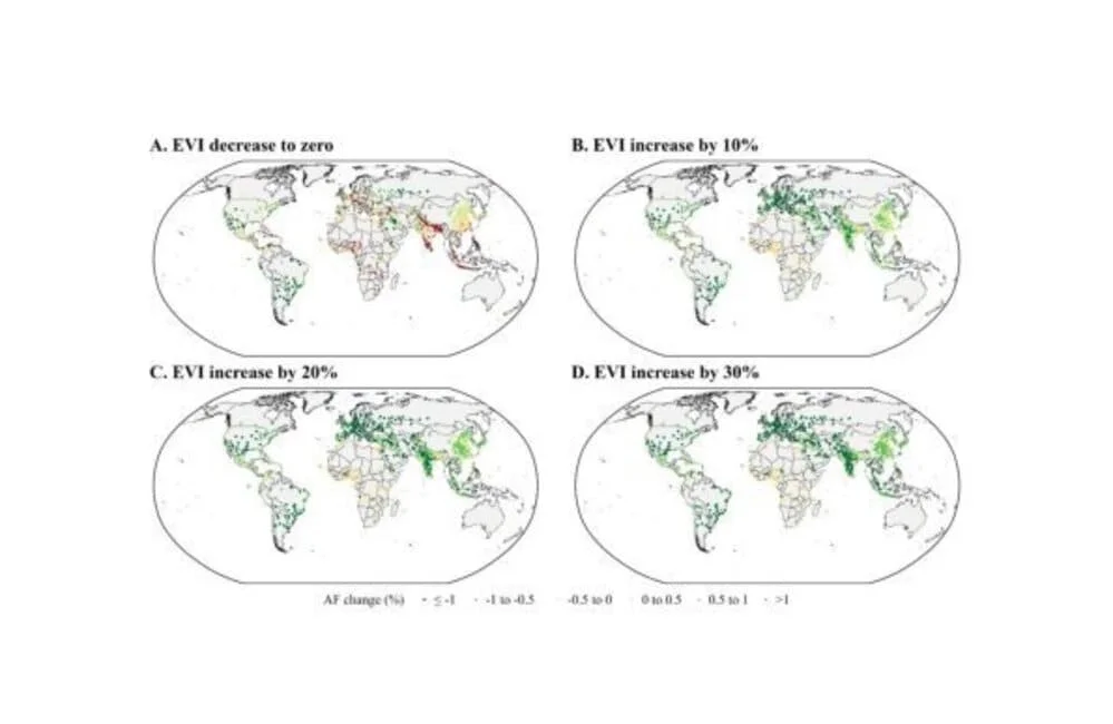 Mapa global sobre vegetación urbana y reducción de muertes por calor