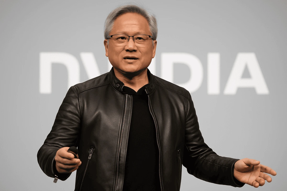 Jensen Huang durante su intervención en la GTC 2025