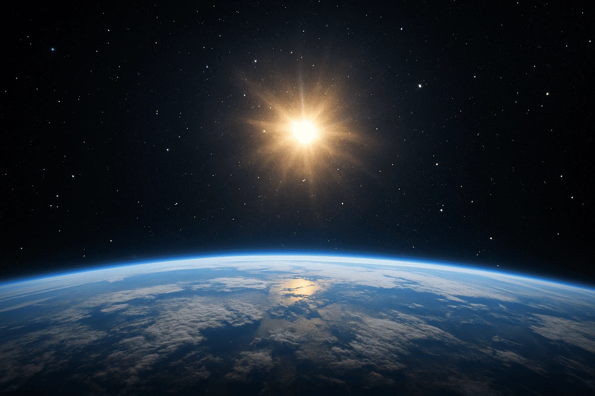 Vista del Sol desde el espacio, representando la luminosidad de una nova