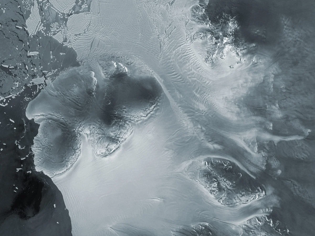 Imagen satelital de la plataforma de hielo Dotson