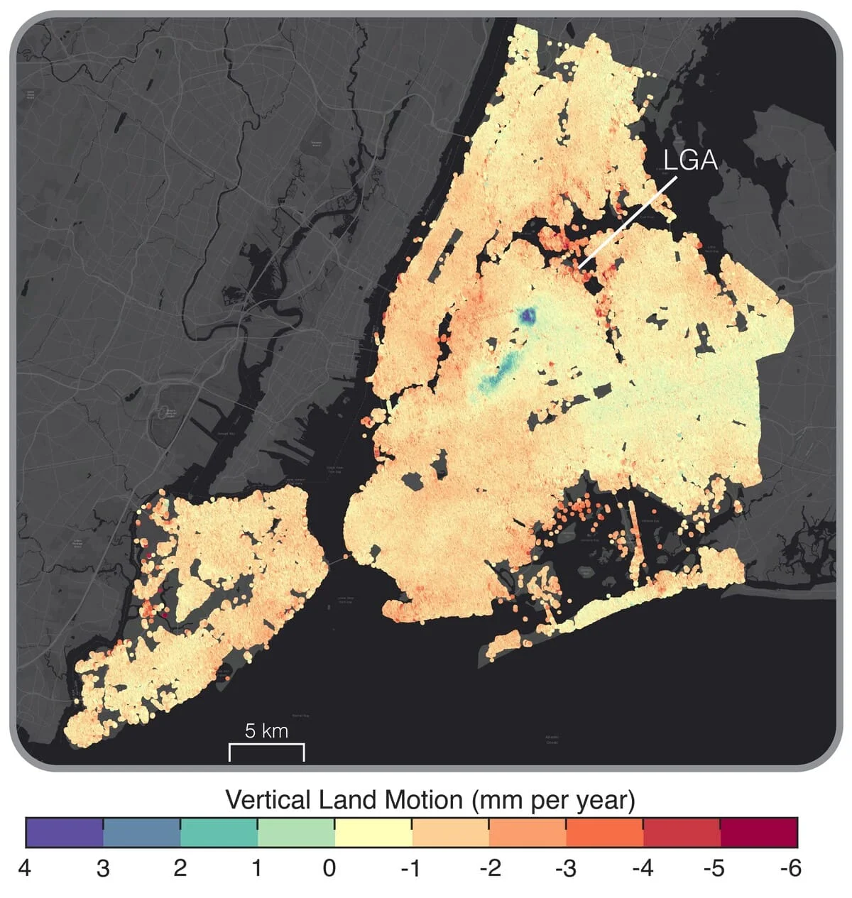 La ciudad de Nueva York experimenta hundimiento vertical en varias zonas