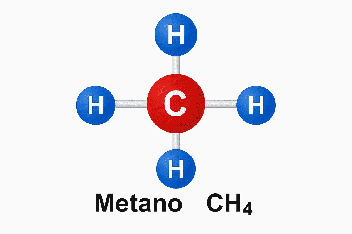 Modelo molecular del metano.