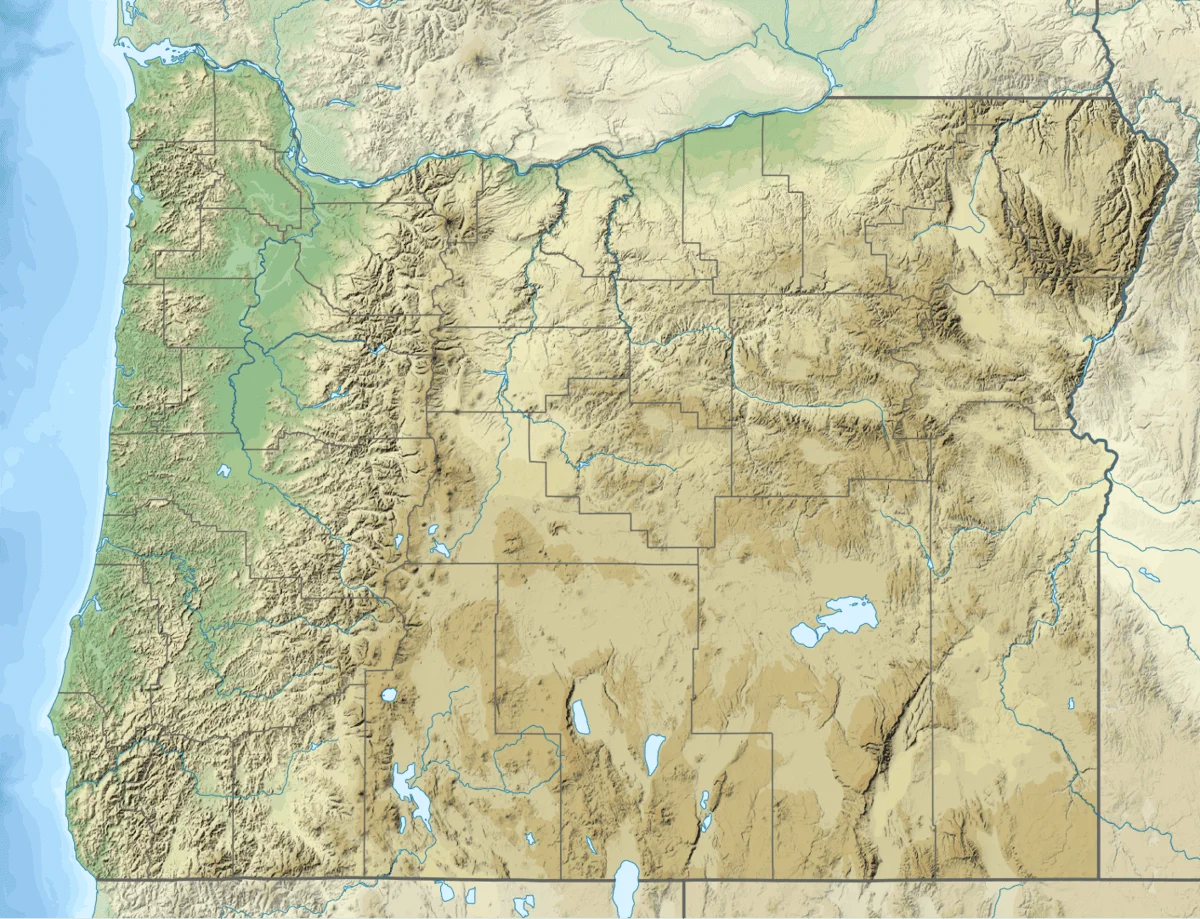 Mapa estado de Oregón
