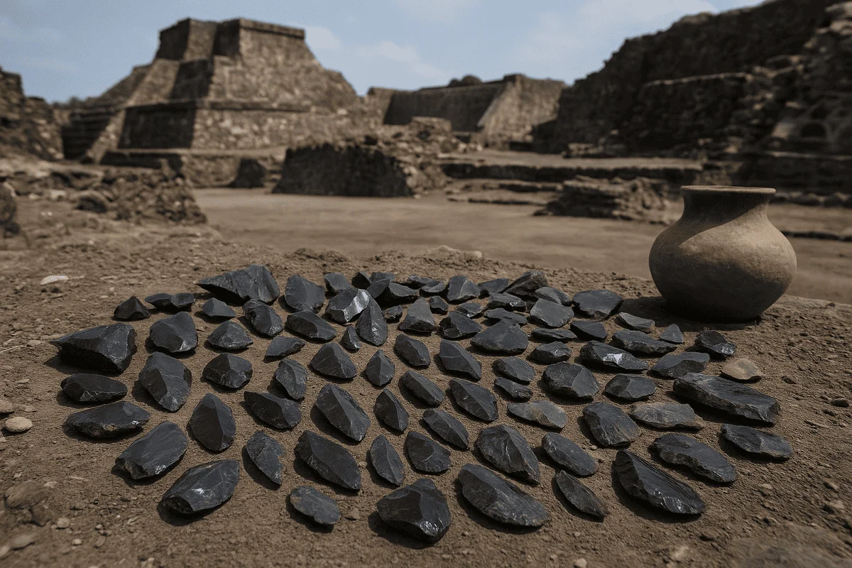Obsidiana frente al Templo Mayor