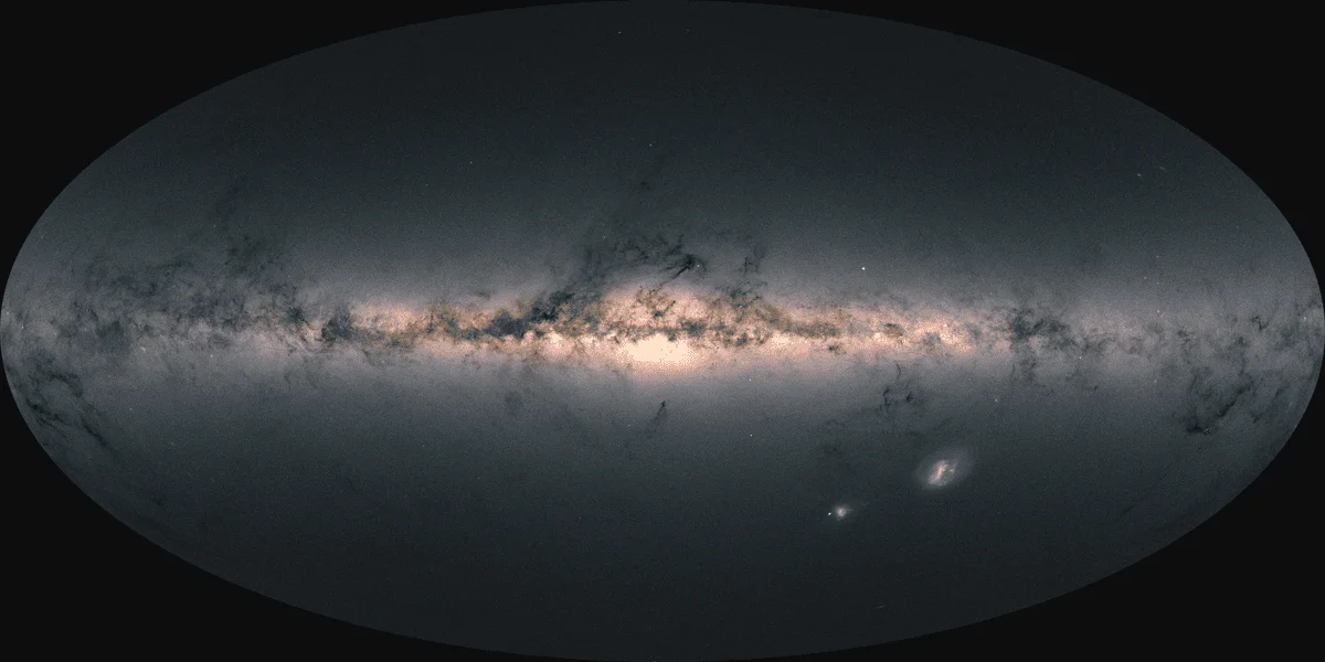 Mapa galáctico creado con más de 1.800 millones de estrellas observadas por Gaia