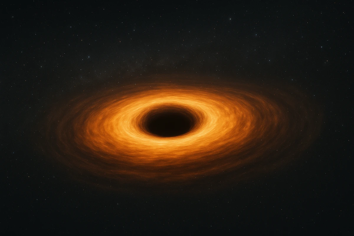 Agujero negro supermasivo en el espacio