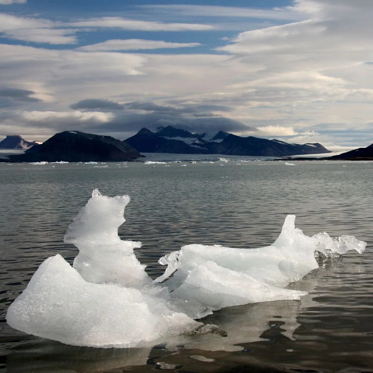 Restos de un iceberg glaciar en Svalbard, Noruega