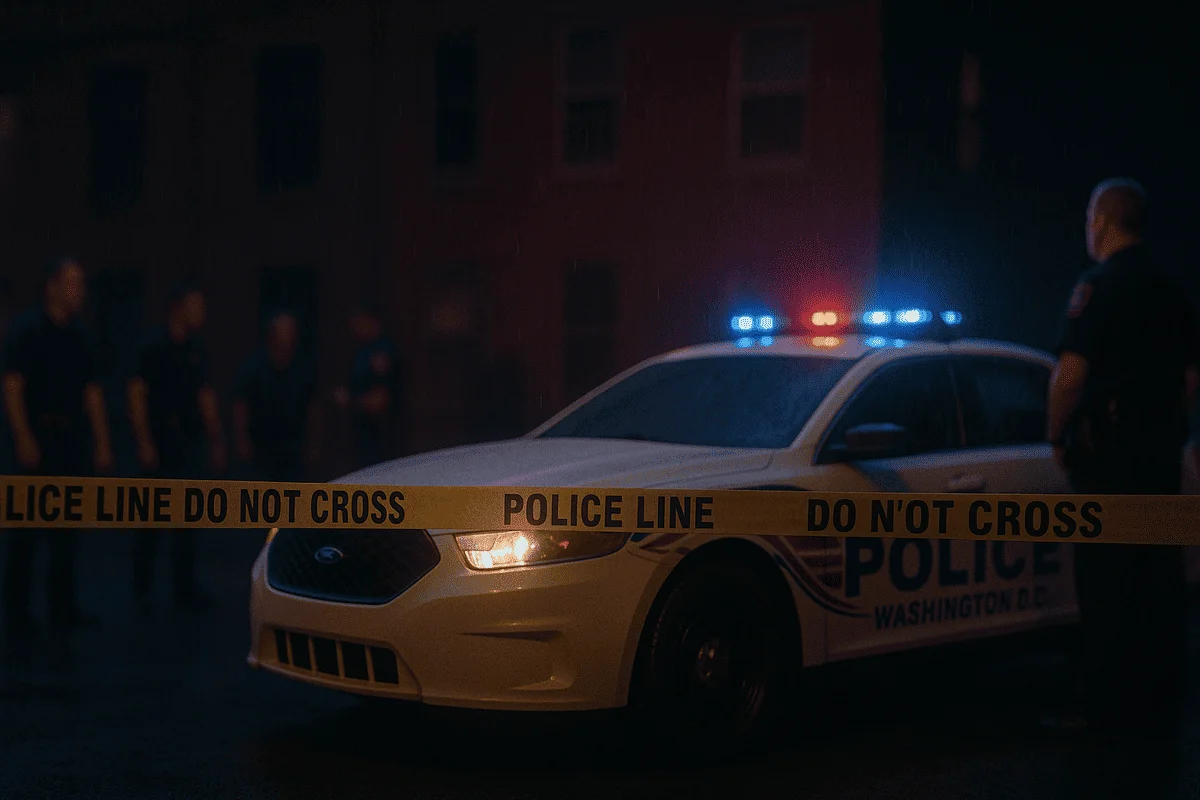 Policía acordona la escena de un tiroteo nocturno en Washington DC