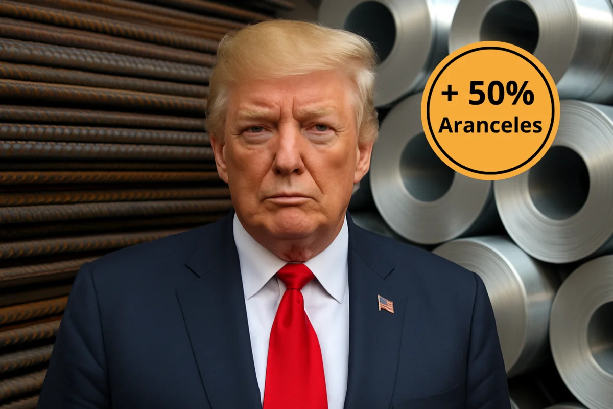 Donald Trump frente a acero y aluminio