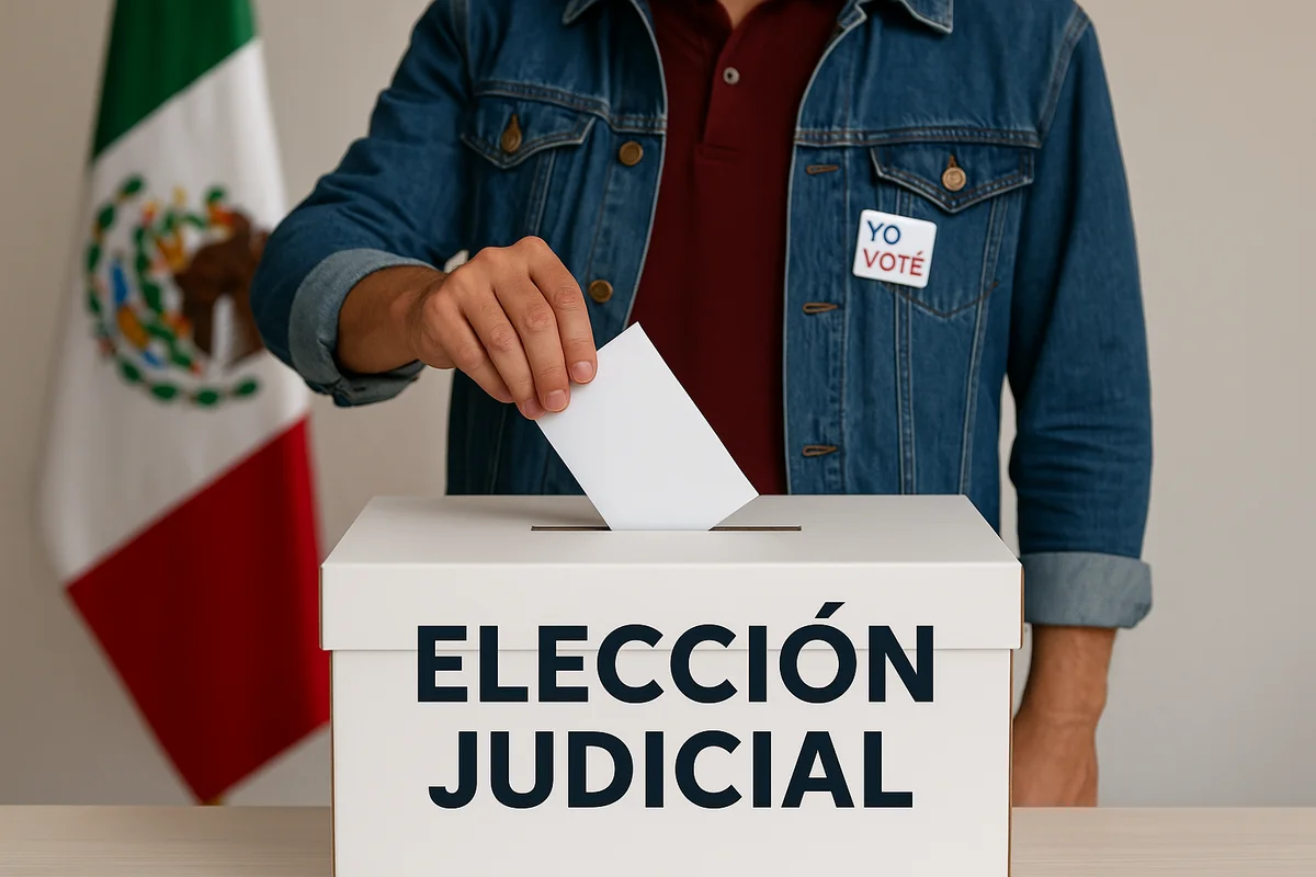 Votante depositando su voto