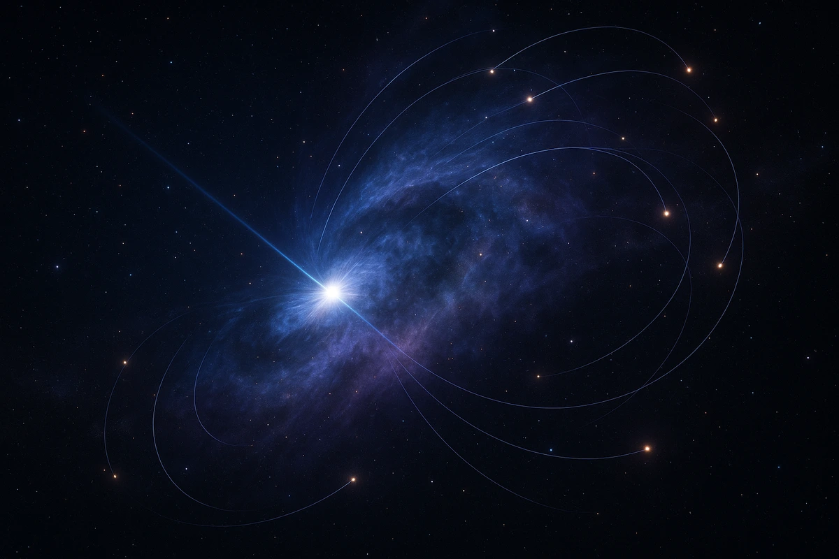 Nebulosa de viento de púlsar en el espacio profundo