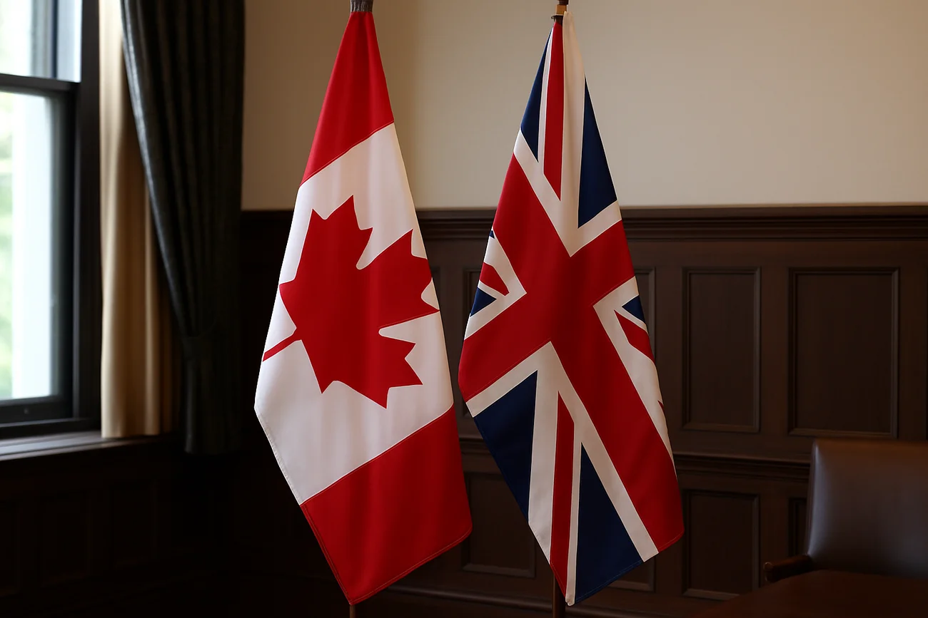 Banderas de Canadá y Reino Unido