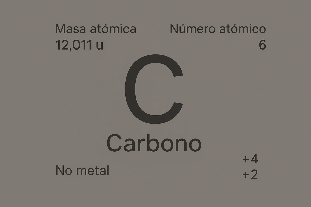 Ficha de la tabla periódica del carbono
