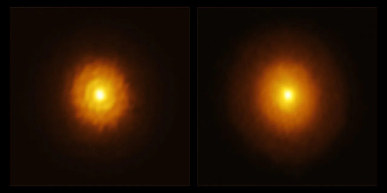 Comparación de dos imágenes de ALMA del disco protoplanetario