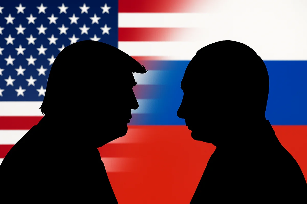 Siluetas de Donald Trump y Vladimir Putin