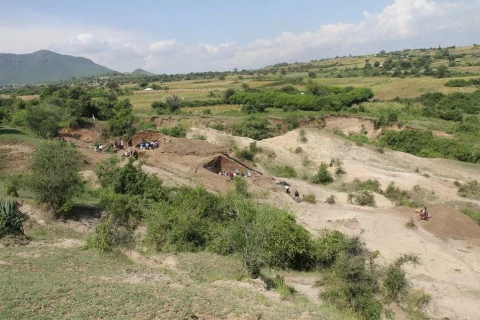 Vista del sitio arqueológico de Nyayanga en la península de Homa, Kenia, con depósitos de sedimentos de más de 2,6 millones de años