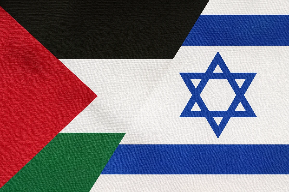Banderas de Palestina e Israel