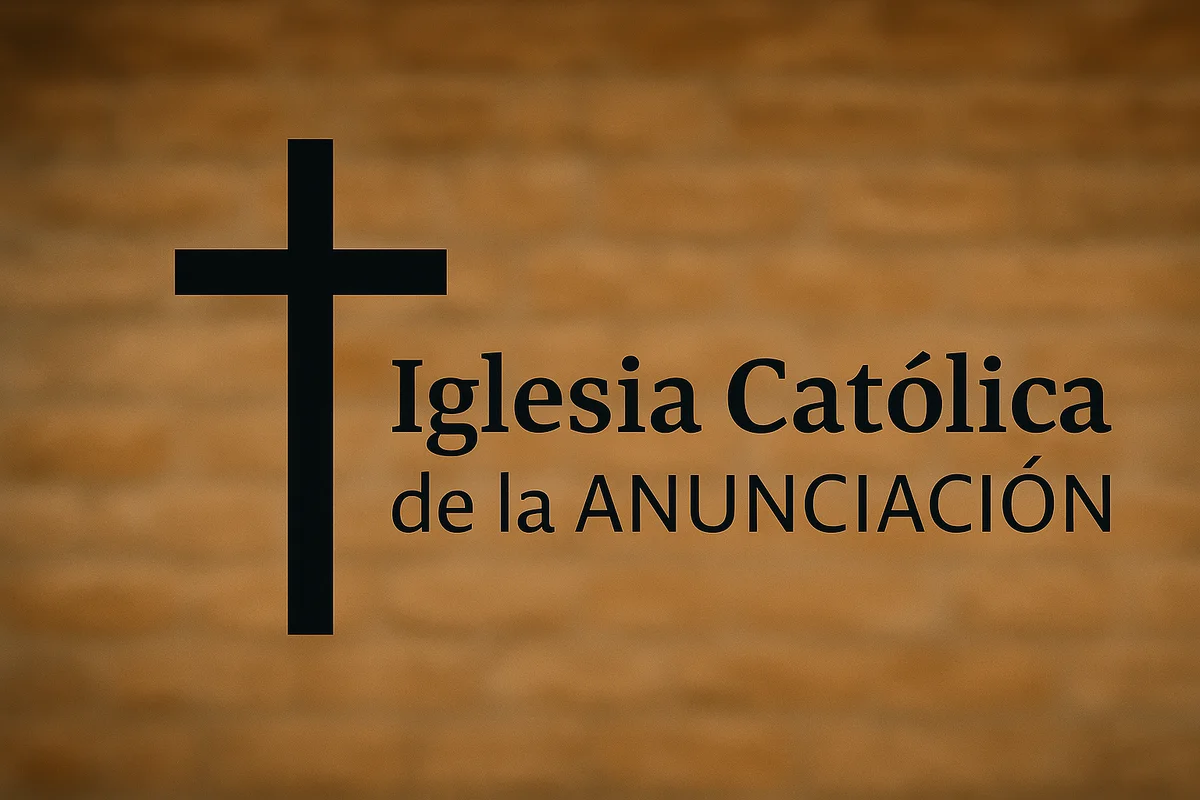 Letrero de la Iglesia Católica de la Anunciación