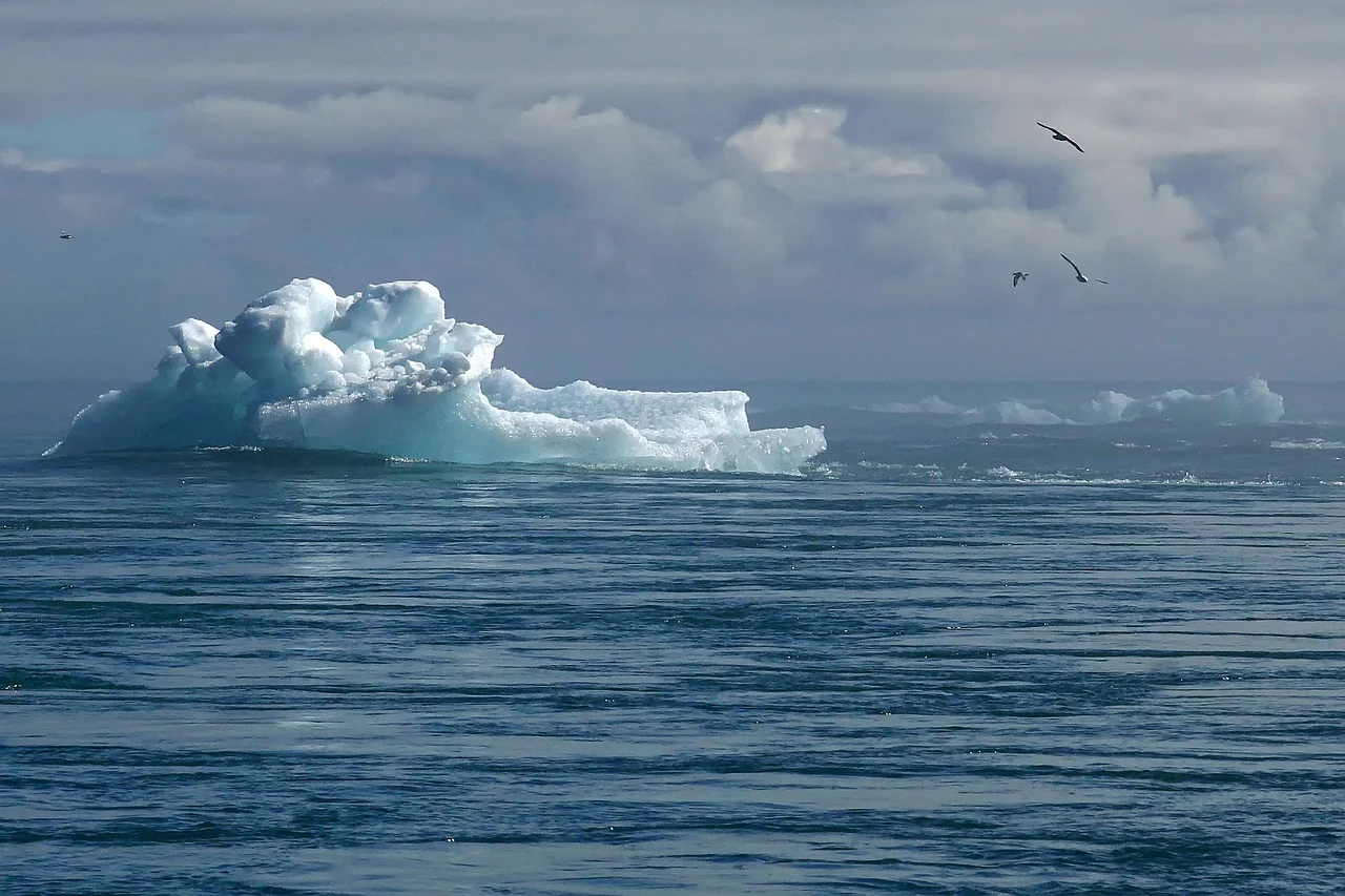 Hielo derritiéndose como consecuencia del calentamiento climático en una zona ártica. Crédito Markus Kammermann