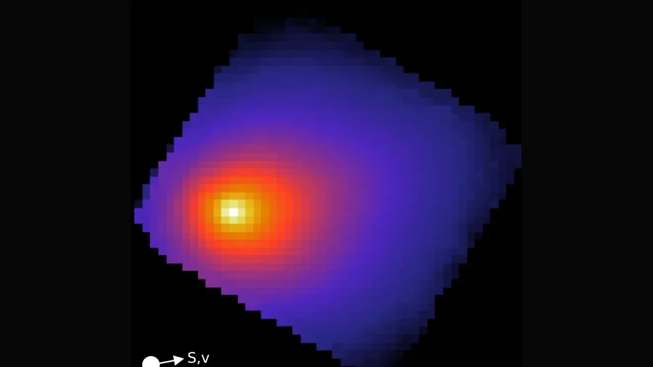 Imagen infrarroja del cometa 3I/ATLAS captada por el telescopio James Webb