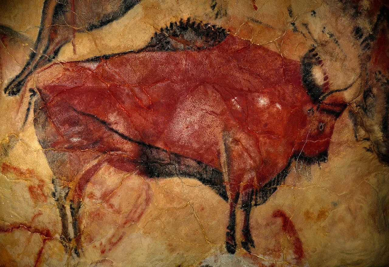 Pintura rupestre de un bisonte en la Cueva de Altamira
