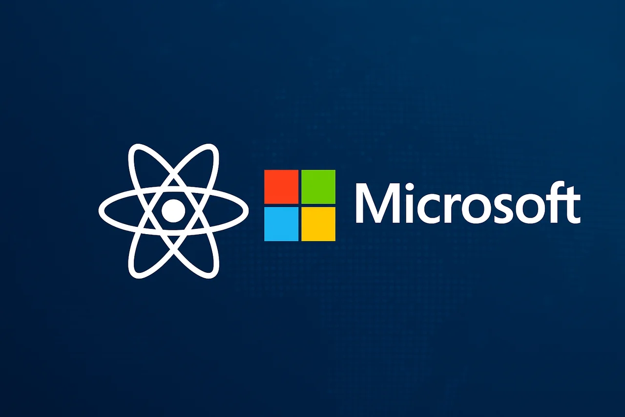Logotipos de Microsoft y de la energía nuclear sobre un fondo azul oscuro, representando la apuesta de la compañía por proyectos energéticos innovadores