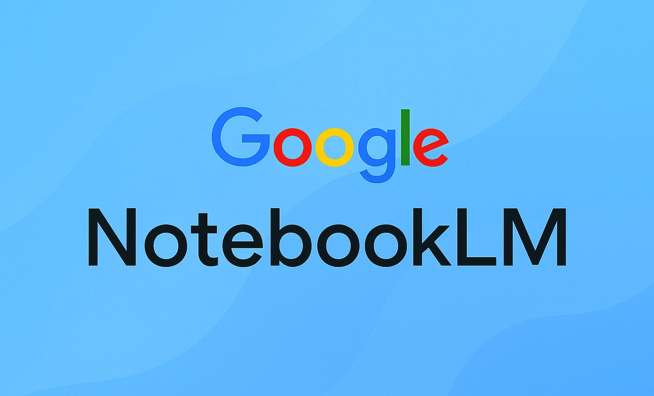 Logo de Google NotebookLM sobre un fondo azul