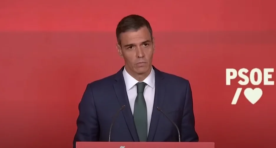 Pedro Sánchez durante una comparecencia en la sede del PSOE
