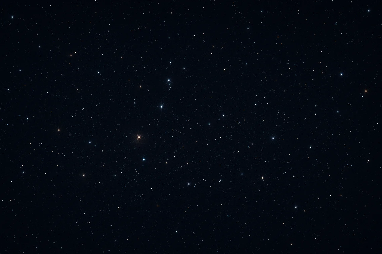 Cielo estrellado del espacio exterior con estrellas brillantes sobre fondo oscuro