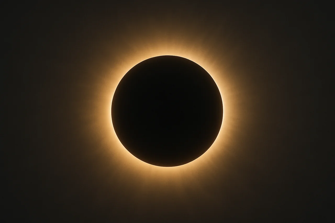 Eclipse solar total con la Luna cubriendo por completo el Sol